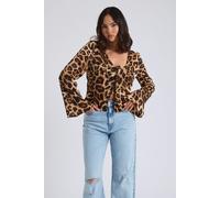 Urban Bliss Leopard Tie Front Top - 12