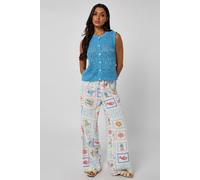 Urban Bliss Linen-Look Elasticated Wide Leg Trouser In Off White Off White 12