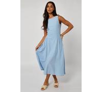 Urban Bliss Linen-Look Sleeveless Smock Dress In Blue Blue 14