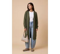 Urban Bliss Longline Patch Pocket Cardigan In Khaki Khaki