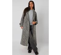 Urban Bliss Longline Zebra Formal Coat In Grey Grey 10