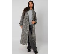 Urban Bliss Longline Zebra Formal Coat In Grey Grey 12
