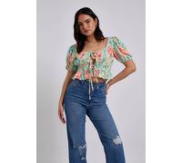 Urban Bliss Mali Tie Front Square Neck Top Multi 10