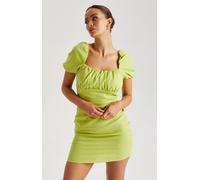 Urban Bliss Olive Linen Lace Up Back Mini Dress - M