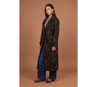 Urban Bliss Petite Wool Blend Animal Formal Coat In Brown Brown