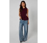 Urban Bliss Plum Peplum Button Front Vest - S