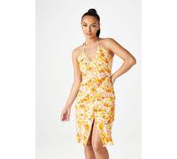 Urban Bliss Porta Halter Ruched Slip Dress In Orange Orange 16