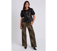 Urban Bliss Pu Tie Front Top In Black Black