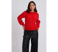 Urban Bliss Red Chenille Button Front Jumper - S