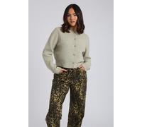Urban Bliss Sage Floral Button Cropped Cardigan - L