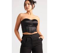 Urban Bliss Satin Bustier Corset In Black Black