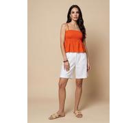 Urban Bliss Shirred Broderie Top Orange - 8