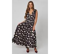 Urban Bliss Spot Elasticated Waist Maxi Dress In Black Black 14