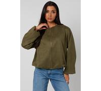 Urban Bliss Suede Jacket In Khaki Khaki 12