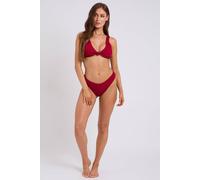 Urban Bliss Textured Knot Front Bikini Top In Dark Red Dark Red