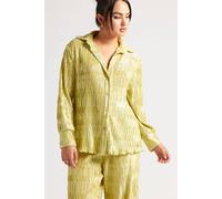 Urban Bliss Textured Plisse Oversized Shirt In Green Green