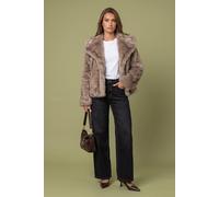 Urban Bliss Tipped Faux Fur Jacket In Taupe Taupe