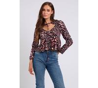 Urban Bliss Tulipa Cut Out Tie Neck Top Multi 16