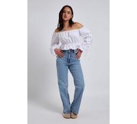 Urban Bliss White Drawstring Edge Sleeve Bardot - 10
