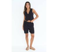 Urban Bliss White Linen Blend Short In Black Black 8