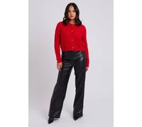 Urban Bliss Wide Leg Pu Trouser In Black Black 10