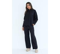Urban Bliss Women's Beige Linen Blend Wide Leg Trouser in Black | Size: 14 Urban Bliss Black 14