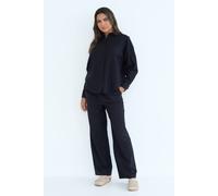 Urban Bliss Women's Beige Linen Blend Wide Leg Trouser in Black | Size: 16 Urban Bliss Black 16