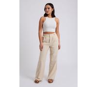 Urban Bliss Women's Beige Linen Blend Wide Leg Trouser | Size: 10 Urban Bliss Beige 10