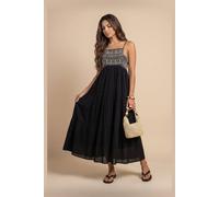 Urban Bliss Women's Black Embroidery Panel Gauze Dress | Size: 8 Urban Bliss Black 8