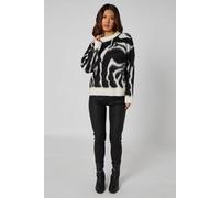 Urban Bliss Women's Black Zebra Print Oversized Jumper | Size: Small Urban Bliss Black S