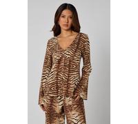 Urban Bliss Women's Brown Zebra Top | Size: 8 Urban Bliss Multicolor 8