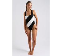 Urban Bliss Women's Bubble Texture Striped Swimsuit in Black | Size: 10 Urban Bliss Black 10