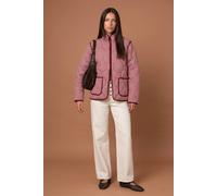 Urban Bliss Women's Burgundy Gingham Quilted Coat | Size: 10 Urban Bliss Burgundy 10