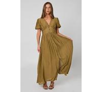 Urban Bliss Women's Button Front Maxi Dress in Khaki | Size: 8 Urban Bliss Khaki 8