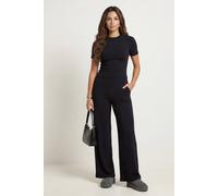 Urban Bliss Women's Charcoal Striped Jersey Wide Leg Trouser | Size: 18 Urban Bliss Charcoal 18
