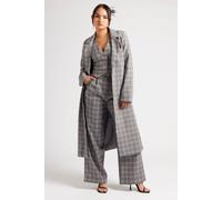 Urban Bliss Women's Check Longline Duster Coat in Grey | Size: 12 Urban Bliss Grey 12