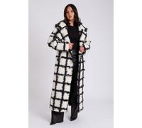Urban Bliss Women's Checked Borg Longline Jacket | Size: 12 Urban Bliss Multicolor 12