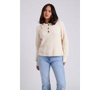 Urban Bliss Women's chenile button front jumper in Cream | Size: Medium Urban Bliss Cream M