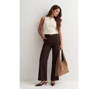 Urban Bliss Women's Chocolate Belted Wide Leg Trousers | Size: 14 Urban Bliss Chocolate 14