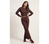 Urban Bliss Women's Chocolate Corset Top Wide Leg Set | Size: S/M Urban Bliss Chocolate S/M