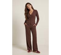 Urban Bliss Women's Chocolate Soft Rib V Cardigan Set | Size: S/M Urban Bliss Chocolate S/M