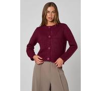 Urban Bliss Women's Chocolate Wool Blend Cropped Soft Knit Cardigan in Burgundy | Size: Large Urban Bliss Burgundy L