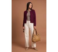 Urban Bliss Women's Chocolate Wool Blend Cropped Soft Knit Cardigan in Burgundy | Size: Small Urban Bliss Burgundy S