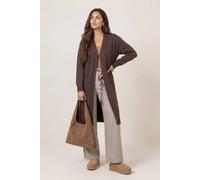 Urban Bliss Women's Chocolate Wool Blend Longline Cardigan | Size: Medium Urban Bliss Chocolate M