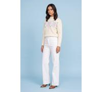 Urban Bliss Women's Cream Argyle Boucle Jumper | Size: 14 Urban Bliss Cream 14