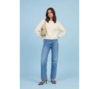 Urban Bliss Women's Cream Embroidered Raglan Jumper | Size: 10 Urban Bliss Cream 10