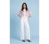 Urban Bliss Women's Cream Fairisle Cardigan in White | Size: 16 Urban Bliss White 16