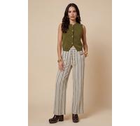 Urban Bliss Women's Cream Stripe Trousers | Size: 18 Urban Bliss Cream 18