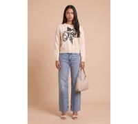 Urban Bliss Women's Cream Wool Blend Embriodery Floral Jumper | Size: Medium Urban Bliss Cream M