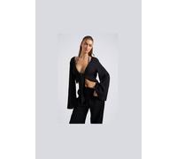 Urban Bliss Women's Crinkle Lightweight Cotton Oversized Beach Shirt in Black | Size: 14 Urban Bliss Black 14